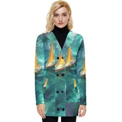 Dolphins Sea Ocean Water Button Up Hooded Coat  by Cemarart