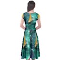 Dolphins Sea Ocean Water Cap Sleeve Wrap Front Dress View2