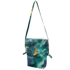 Dolphins Sea Ocean Water Folding Shoulder Bag by Cemarart