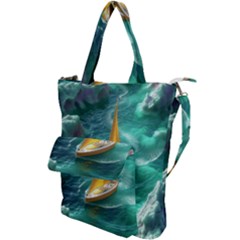 Dolphins Sea Ocean Water Shoulder Tote Bag by Cemarart