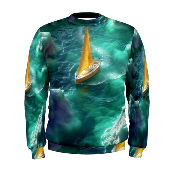 Silk Waves Abstract Men s Sweatshirt