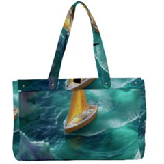 Silk Waves Abstract Canvas Work Bag by Cemarart