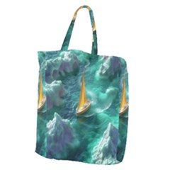 Silk Waves Abstract Giant Grocery Tote