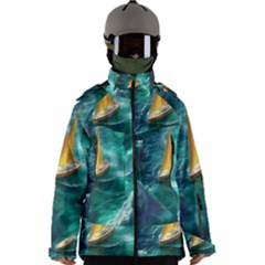 Dolphins Sea Ocean Water Men s Zip Ski And Snowboard Waterproof Breathable Jacket by Cemarart