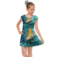 Countryside Landscape Nature Kids  Cap Sleeve Dress