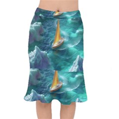 Countryside Landscape Nature Short Mermaid Skirt