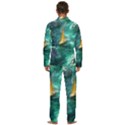 Silk Waves Abstract Men s Long Sleeve Velvet Pocket Pajamas Set View4