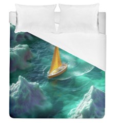Seascape Boat Sailing Duvet Cover (queen Size)
