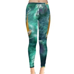 Seascape Boat Sailing Inside Out Leggings by Cemarart