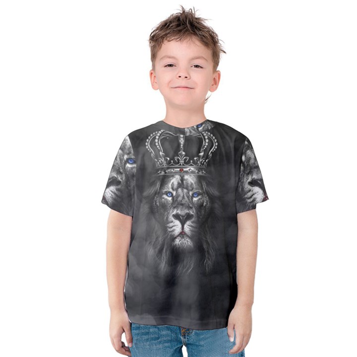 Lion King Of The Jungle Nature Kids  Cotton T-Shirt