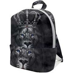 Lion King Of The Jungle Nature Zip Up Backpack by Cemarart