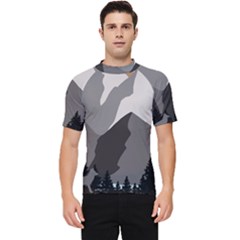 Mountain Wolf Tree Nature Moon Men s Short Sleeve Rash Guard by Cemarart