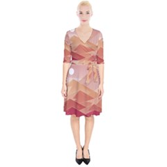 Mountains Sunset Landscape Nature Wrap Up Cocktail Dress by Cemarart