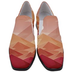 Mountains Sunset Landscape Nature Women Slip On Heel Loafers by Cemarart