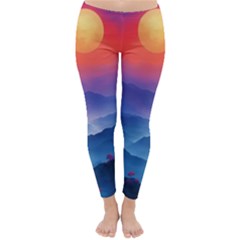 Valley Night Mountains Classic Winter Leggings