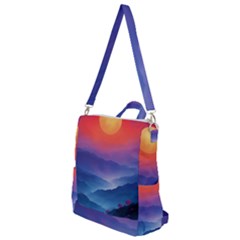 Valley Night Mountains Crossbody Backpack by Cemarart