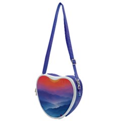 Valley Night Mountains Heart Shoulder Bag by Cemarart
