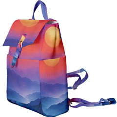 Valley Night Mountains Buckle Everyday Backpack by Cemarart