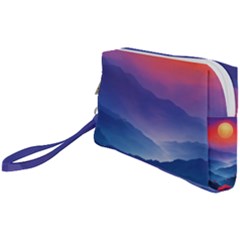 Valley Night Mountains Wristlet Pouch Bag (small) by Cemarart