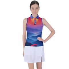 Valley Night Mountains Women s Sleeveless Polo T-shirt