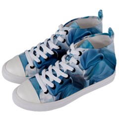 Dolphin Swimming Sea Ocean Women s Mid-top Canvas Sneakers