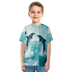 Dolphin Sea Ocean Kids  Sport Mesh T-shirt