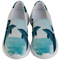 Dolphin Sea Ocean Kids Lightweight Slip Ons by Cemarart