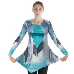 Dolphins Sea Ocean Long Sleeve Tunic 