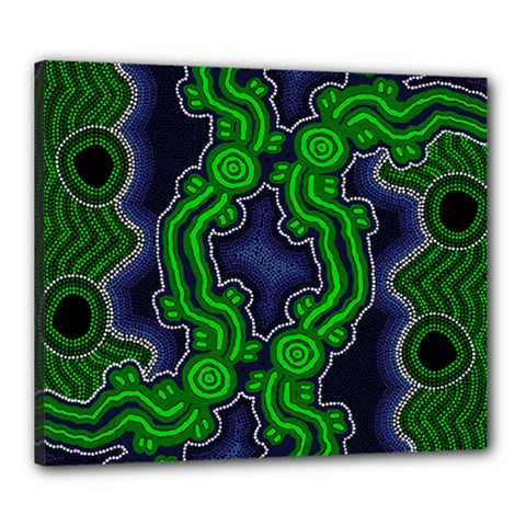 Authentic Aboriginal Art - After The Rain Canvas 24  X 20  (stretched) by hogartharts