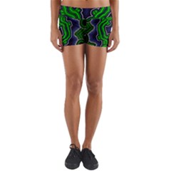 Authentic Aboriginal Art - After The Rain Yoga Shorts by hogartharts