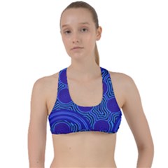 Authentic Aboriginal Art - Rivers Around Us Criss Cross Racerback Sports Bra by hogartharts