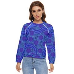 Authentic Aboriginal Art - Rivers Around Us Women s Long Sleeve Raglan T-Shirt