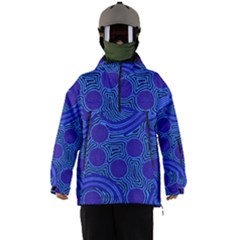 Authentic Aboriginal Art - Rivers Around Us Men s Ski And Snowboard Waterproof Breathable Jacket by hogartharts