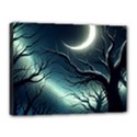 Moon Moonlit Forest Fantasy Midnight Canvas 16  x 12  (Stretched) View1