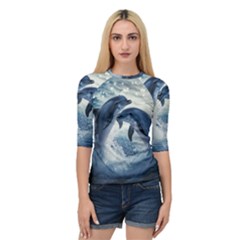 Dolphins Sea Ocean Water Quarter Sleeve Raglan T-shirt