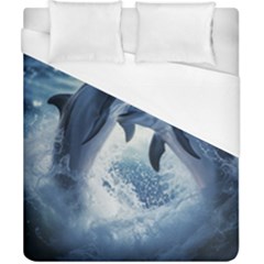 Dolphins Sea Ocean Water Duvet Cover (california King Size)