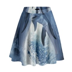Dolphins Sea Ocean Water High Waist Skirt