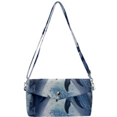 Dolphins Sea Ocean Water Removable Strap Clutch Bag by Cemarart