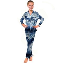 Dolphins Sea Ocean Water Kids  Satin Long Sleeve Pajamas Set