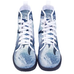 Dolphins Sea Ocean Water Men s High-top Canvas Sneakers by Cemarart