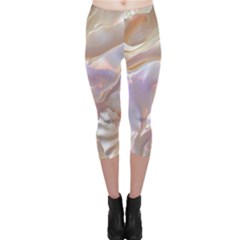 Silk Waves Abstract Capri Leggings 