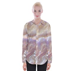 Silk Waves Abstract Womens Long Sleeve Shirt
