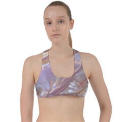 Silk Waves Abstract Criss Cross Racerback Sports Bra