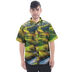 Countryside Landscape Nature Men s Short Sleeve Shirt