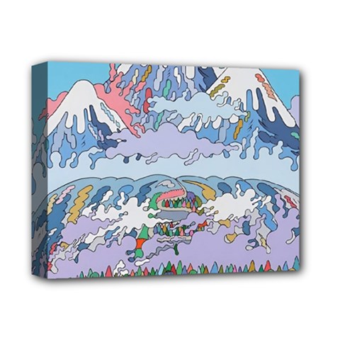 Art Psychedelic Mountain Deluxe Canvas 14  X 11  (stretched)
