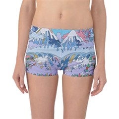 Art Psychedelic Mountain Reversible Boyleg Bikini Bottoms