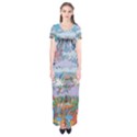 Art Psychedelic Mountain Short Sleeve Maxi Dress View1