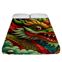 Chinese New Year ¨c Year Of The Dragon Fitted Sheet (king Size) by Valentinaart