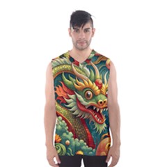Chinese New Year ¨c Year Of The Dragon Men s Basketball Tank Top