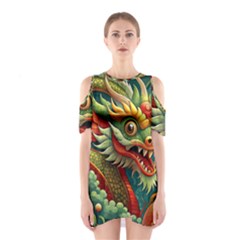 Chinese New Year ¨c Year Of The Dragon Shoulder Cutout One Piece Dress by Valentinaart